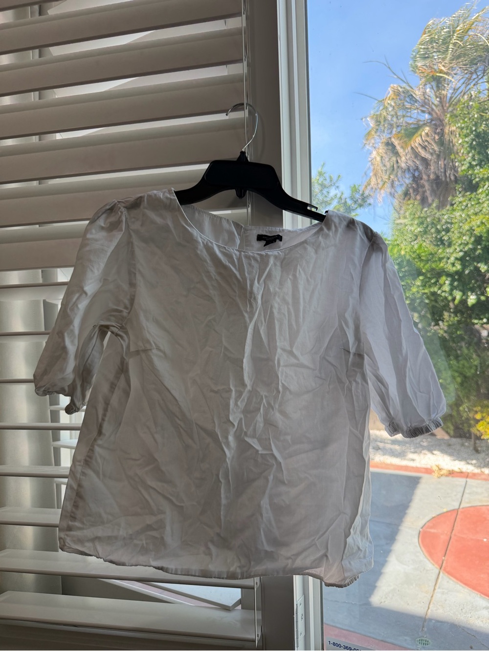 Ann Taylor Factory White Puff Sleeve Blouse - Size S